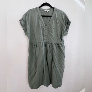 BRIGGS v-neck linen blend dress